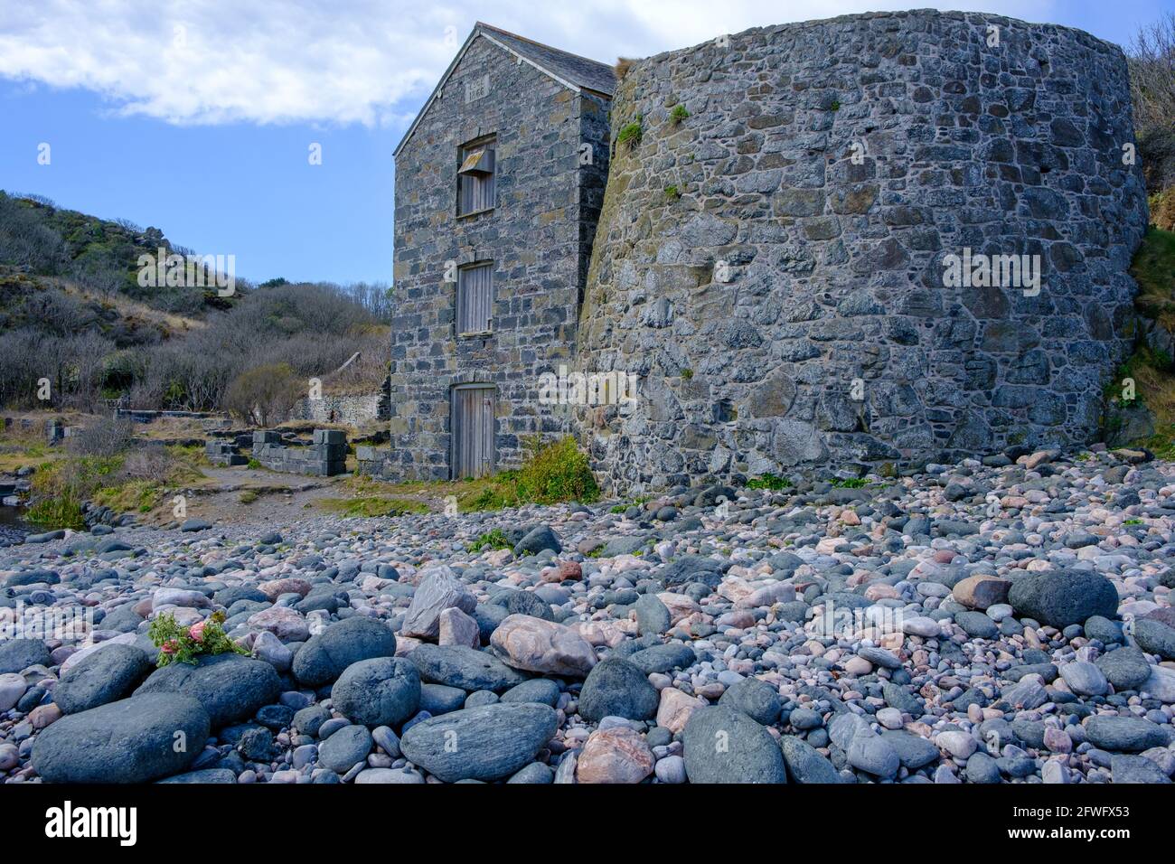 Old Serpentine Works Poltesco South West Coast Path Lizard Point Cornovaglia Inghilterra Foto Stock