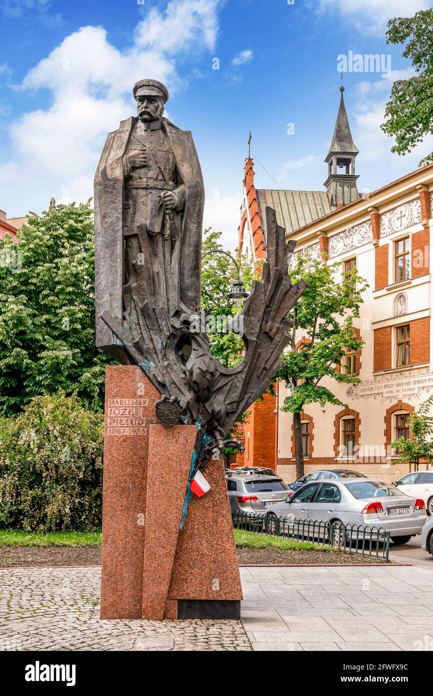 Monumento di Jozef Pilsudski, Cracovia, Polonia. Foto Stock