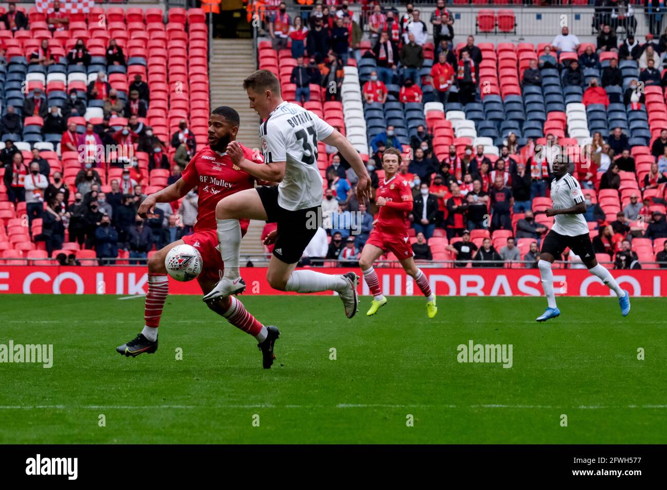 Londra, Regno Unito. 22 maggio 2021 - Londra, Regno Unito: Hereford FC prendere AFC Hornchurch nella finale del Trofeo fa. Credit: Thomas Jackson Credit: Thomas Jackson/Alamy Live News Foto Stock