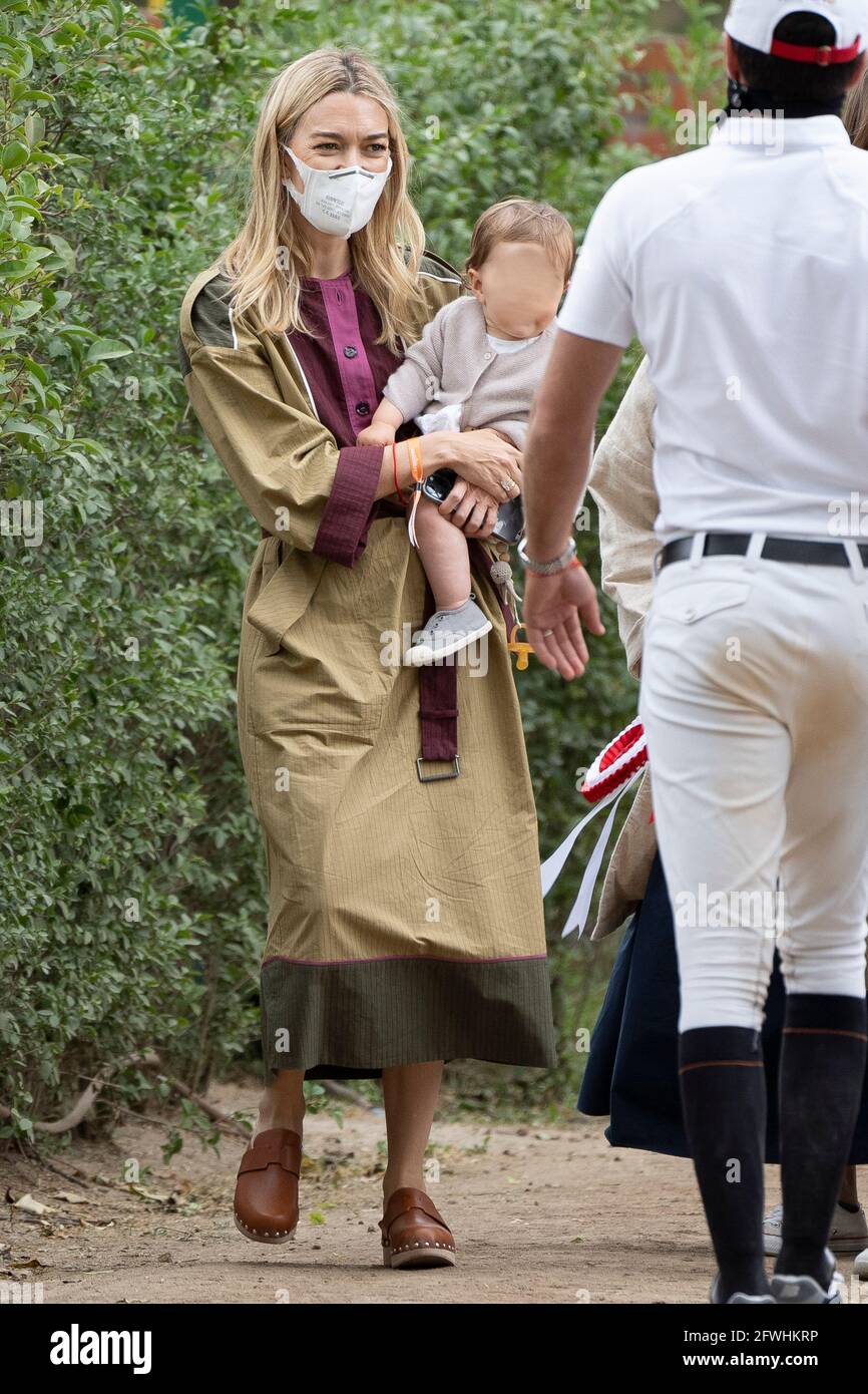 Madrid, Spagna. 22 maggio 2021. Marta Ortega partecipa alla 110a edizione del Concorso Internazionale di salto del 5° Salone di Madrid (CSI), che fa parte del Longines Global Champions Tour Equestrian al Villa de Madrid Country Club. (Foto di Oscar Fuentes/SOPA Images/Sipa USA) Credit: Sipa USA/Alamy Live News Foto Stock