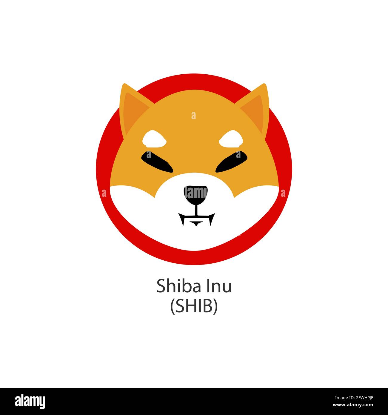 Icona del logo del vettore token di pagamenti Internet-of-Things decentralizzati di Shiba Inu Illustrazione Vettoriale