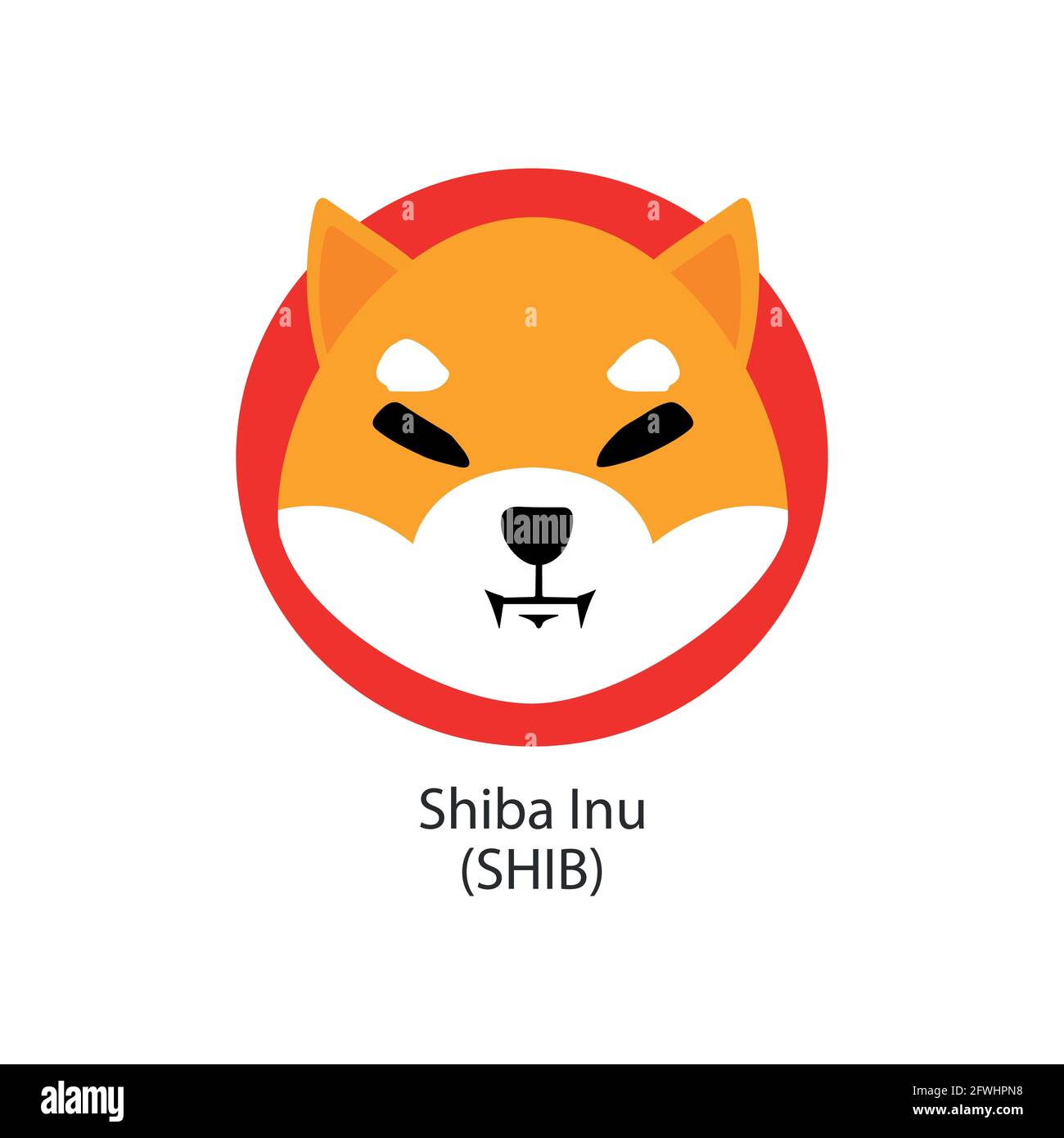 Icona del logo del vettore token di pagamenti Internet-of-Things decentralizzati di Shiba Inu Illustrazione Vettoriale