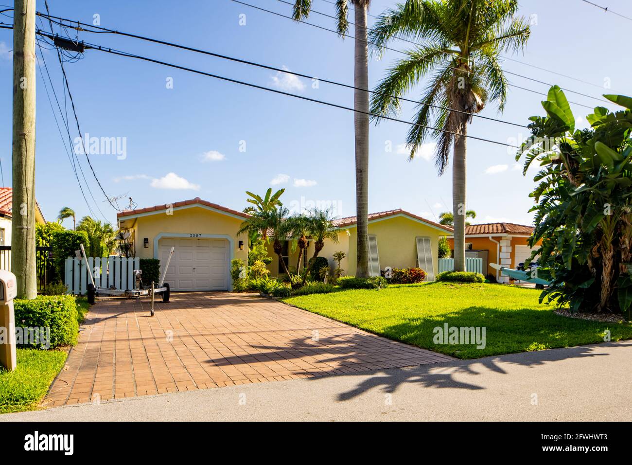 Pompano Beach, FL, Stati Uniti d'America - 22 maggio 2021: Casa singola a Pompano Beach Florida USA Foto Stock