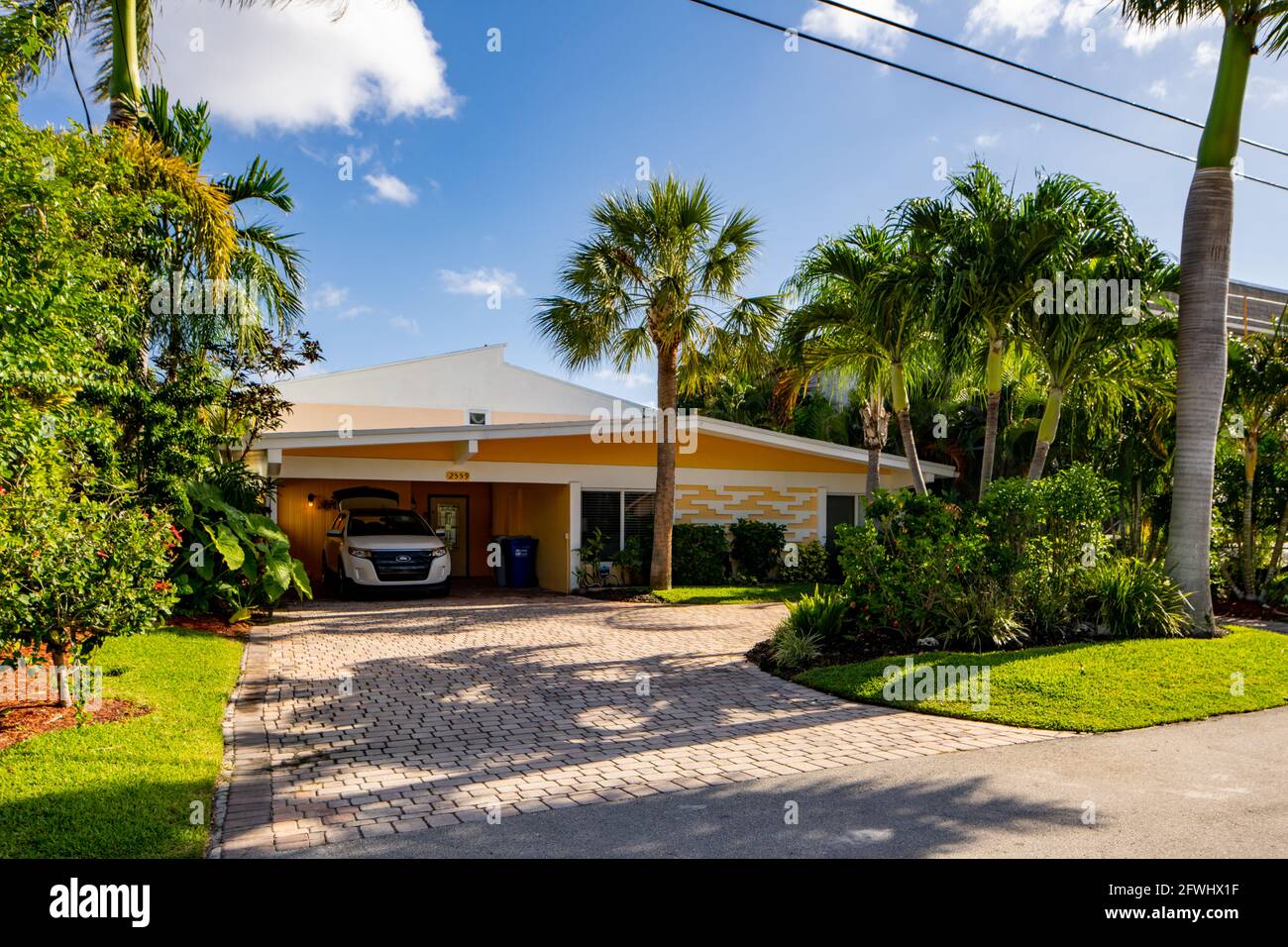 Pompano Beach, FL, Stati Uniti d'America - 22 maggio 2021: Casa singola a Pompano Beach Florida USA Foto Stock