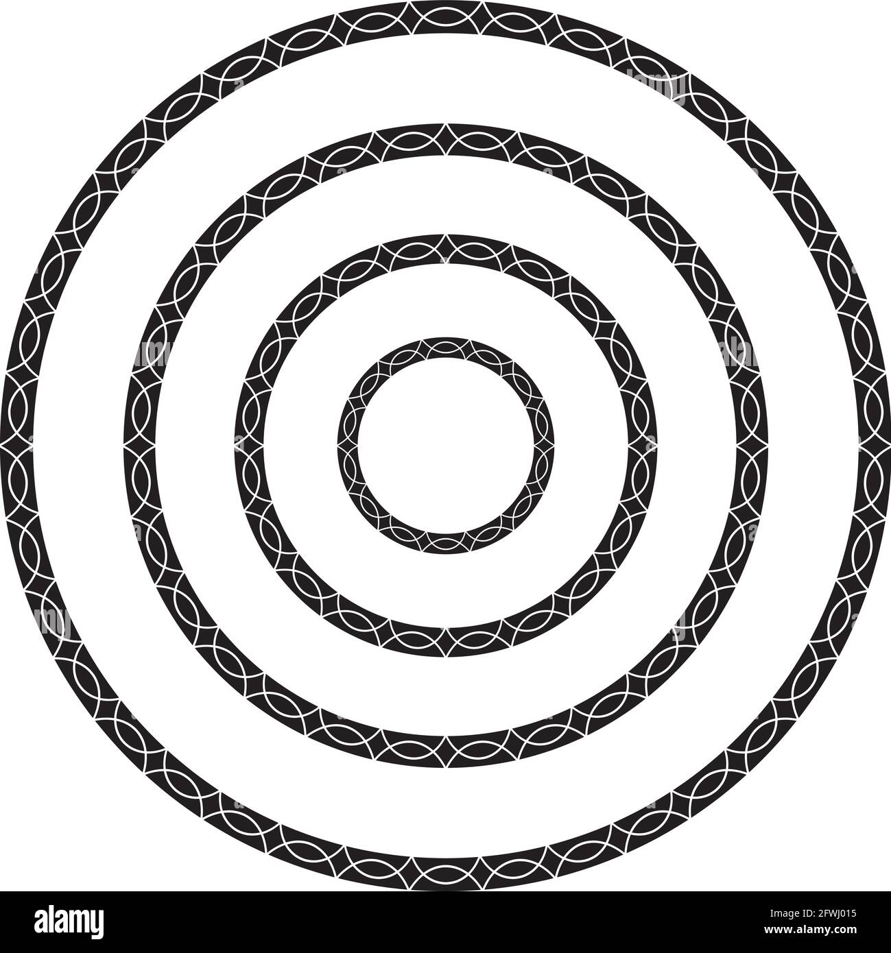 Cornice decorativa rotonda in una vasta gamma di misure. Illustrazione Vettoriale