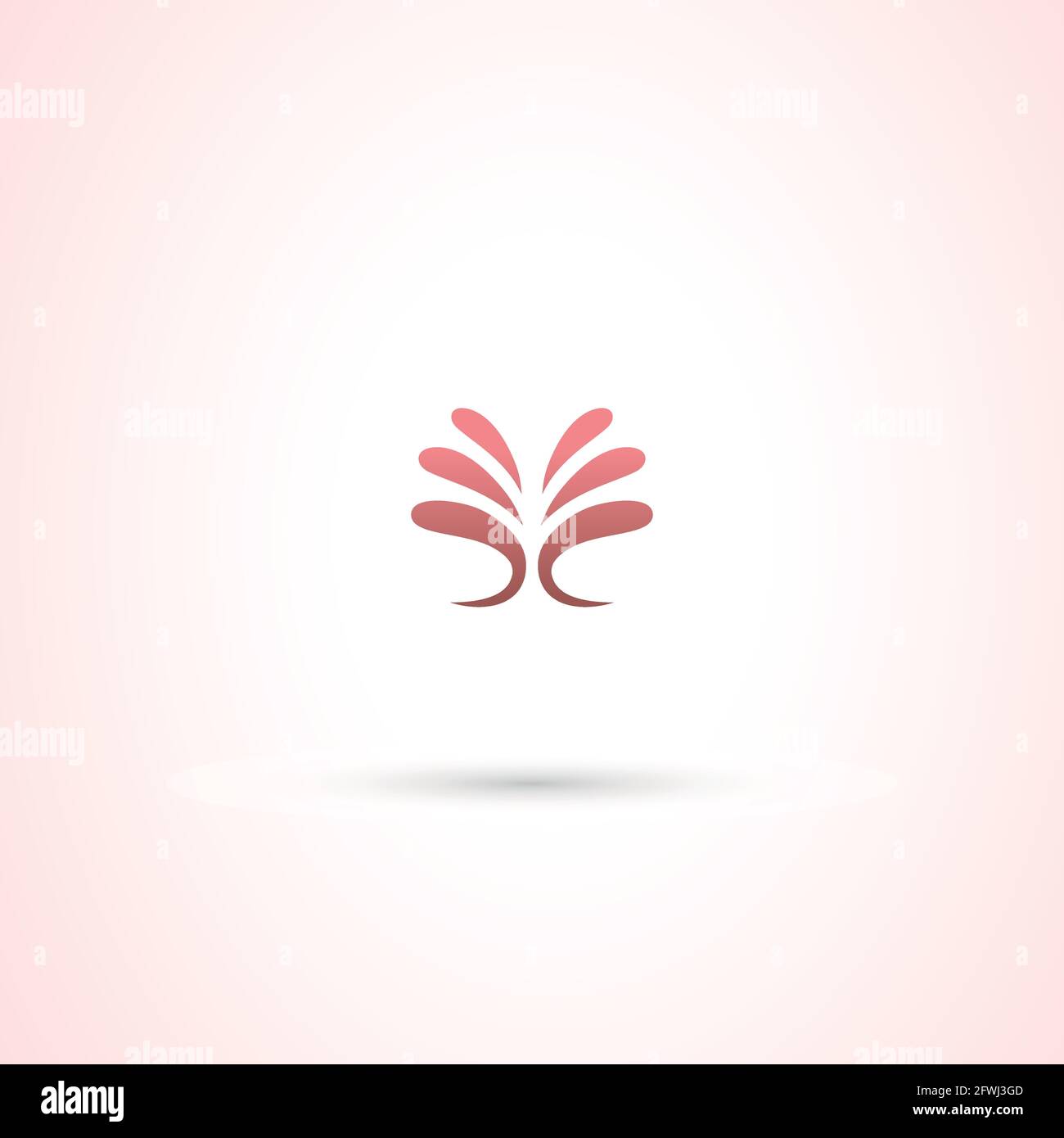 Leaf Growth Logo skincare disegno astratto modello vettoriale stile lineare Illustrazione Vettoriale