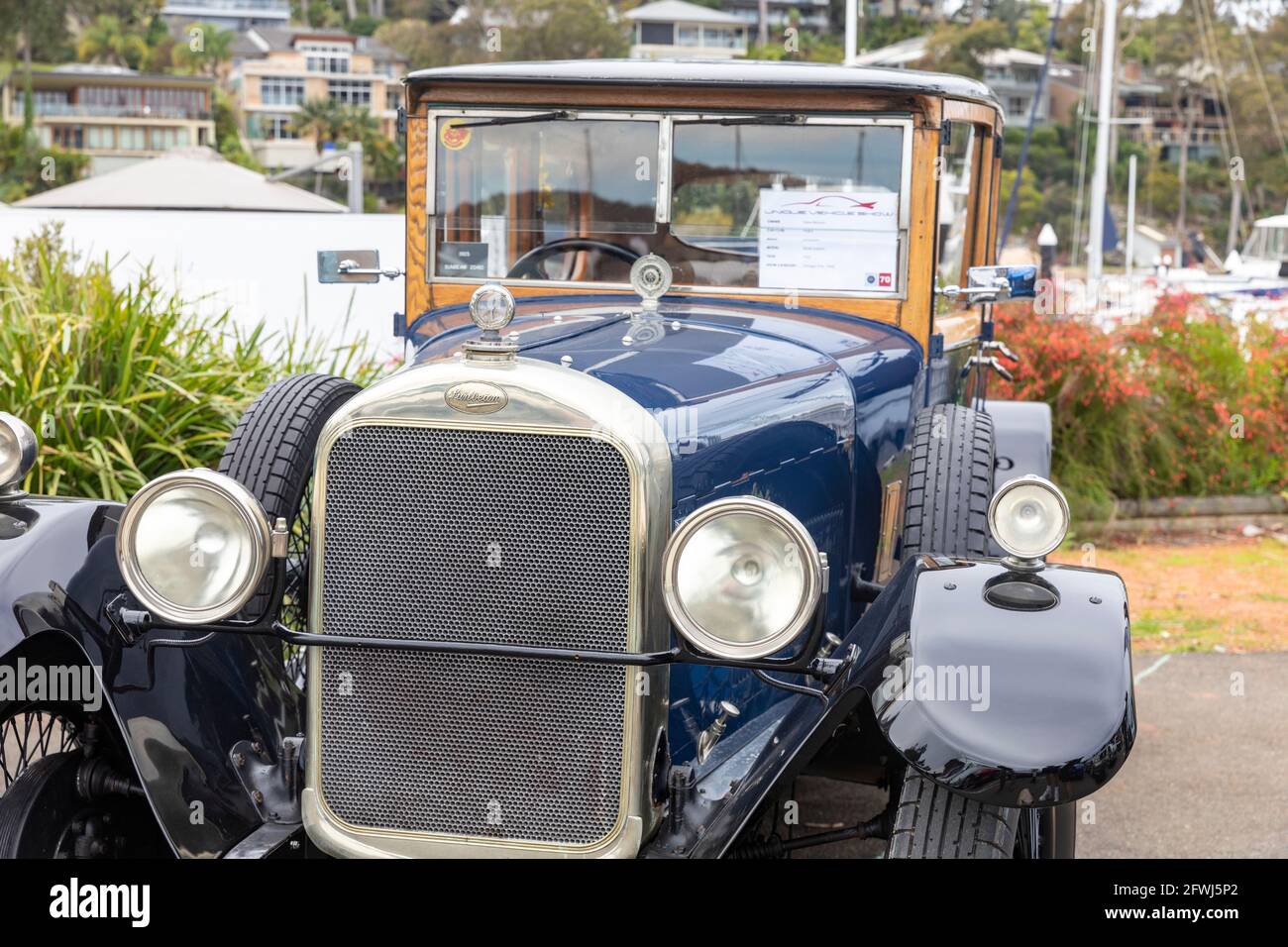 Classic Sunbeam 1925 modello 20/60 berlina Tourer sport AT Una mostra di auto classiche di Sydney a Pittwater, Australia Foto Stock
