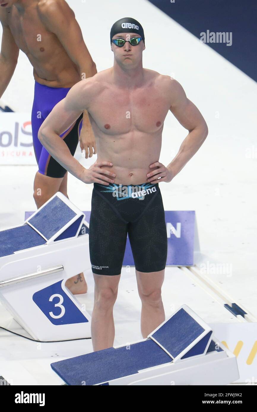 Thom De Boer dei Paesi Bassi, Semifinale 50 m Freestyle durante il campionato europeo LEN 2021, evento di nuoto il 22 maggio 2021 presso la Duna Arena di Budapest, Ungheria - Foto Laurent Lairys / DPPI Foto Stock