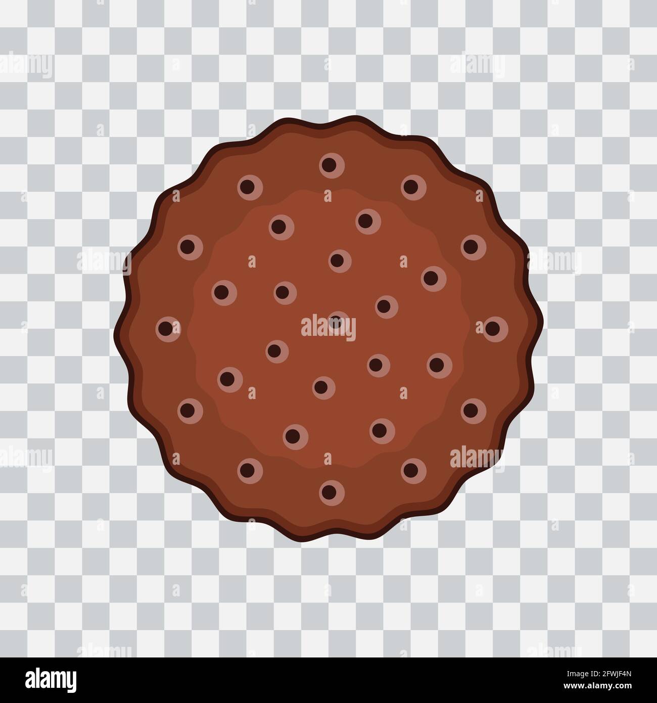 Semplice icona di biscotto choco su sfondo trasparente. Icona del cibo. Illustrazione vettoriale Illustrazione Vettoriale