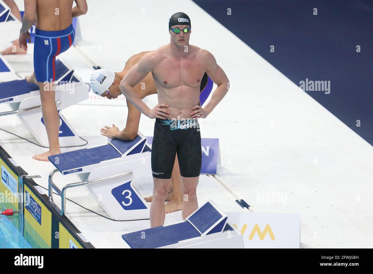 Thom De Boer dei Paesi Bassi, Semifinale 50 m Freestyle durante il campionato europeo LEN 2021, evento di nuoto il 22 maggio 2021 presso la Duna Arena di Budapest, Ungheria - Foto Laurent Lairys / DPPI / LiveMedia Foto Stock