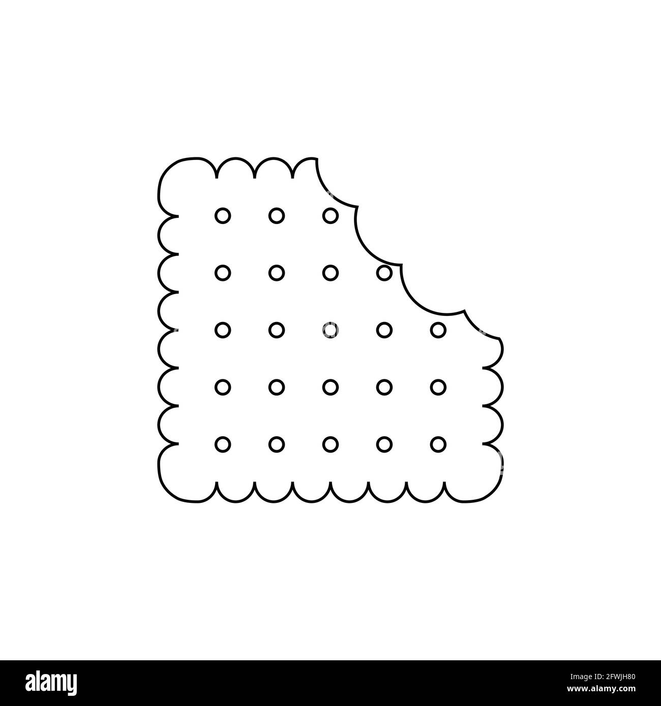 Semplice icona biscotto su sfondo bianco. Icona del cibo. Illustrazione vettoriale Illustrazione Vettoriale