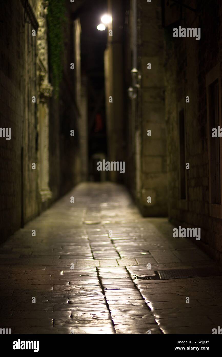 Palazzo di Diocleziano nella città vecchia di Spalato, la seconda città più grande della Croazia e una città storica con antiche origini greche e romane Foto Stock