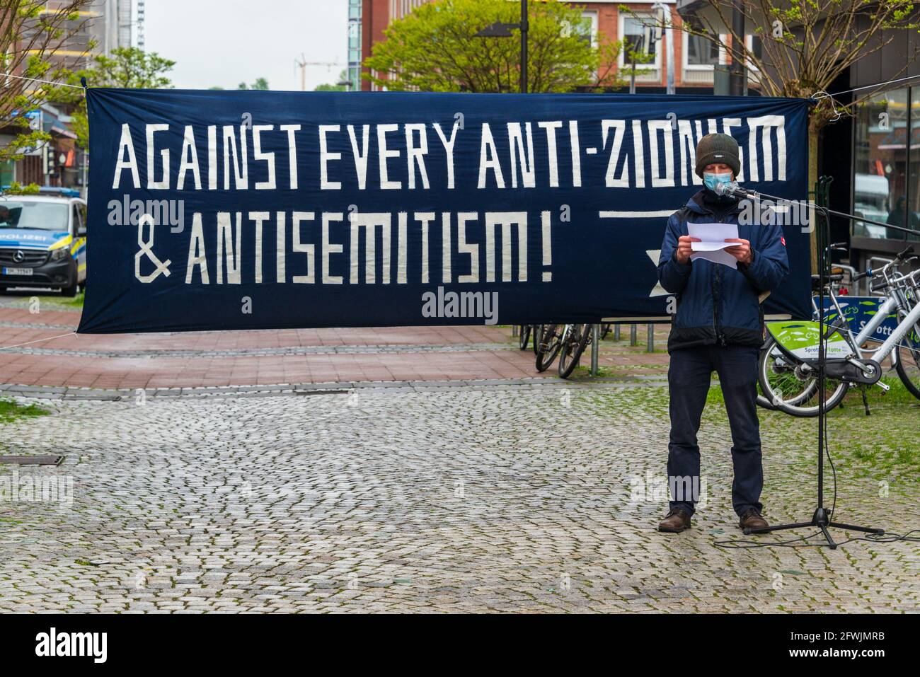 2021. Mai 22 Kiel, in der Innenstadt von Kiel fand heute eine Demonstration unter dem Titel „Solidarität mit Israel" statt. Foto Stock