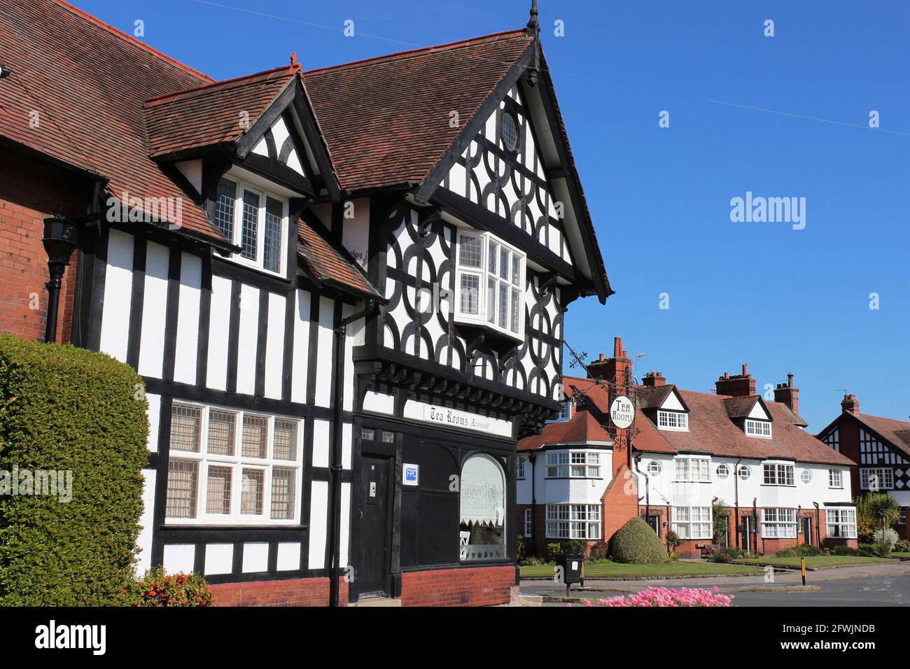 The Tea Rooms in Port Sunlight Model Village, Wirral, Regno Unito Foto Stock