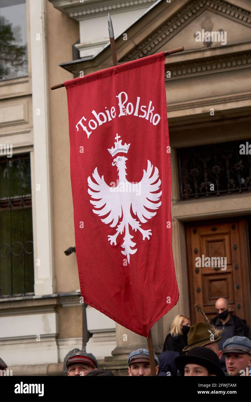 Gliwice, Polonia - 15 maggio 2021 - ricostruzione delle lotte durante l'rivolta della Slesia Foto Stock