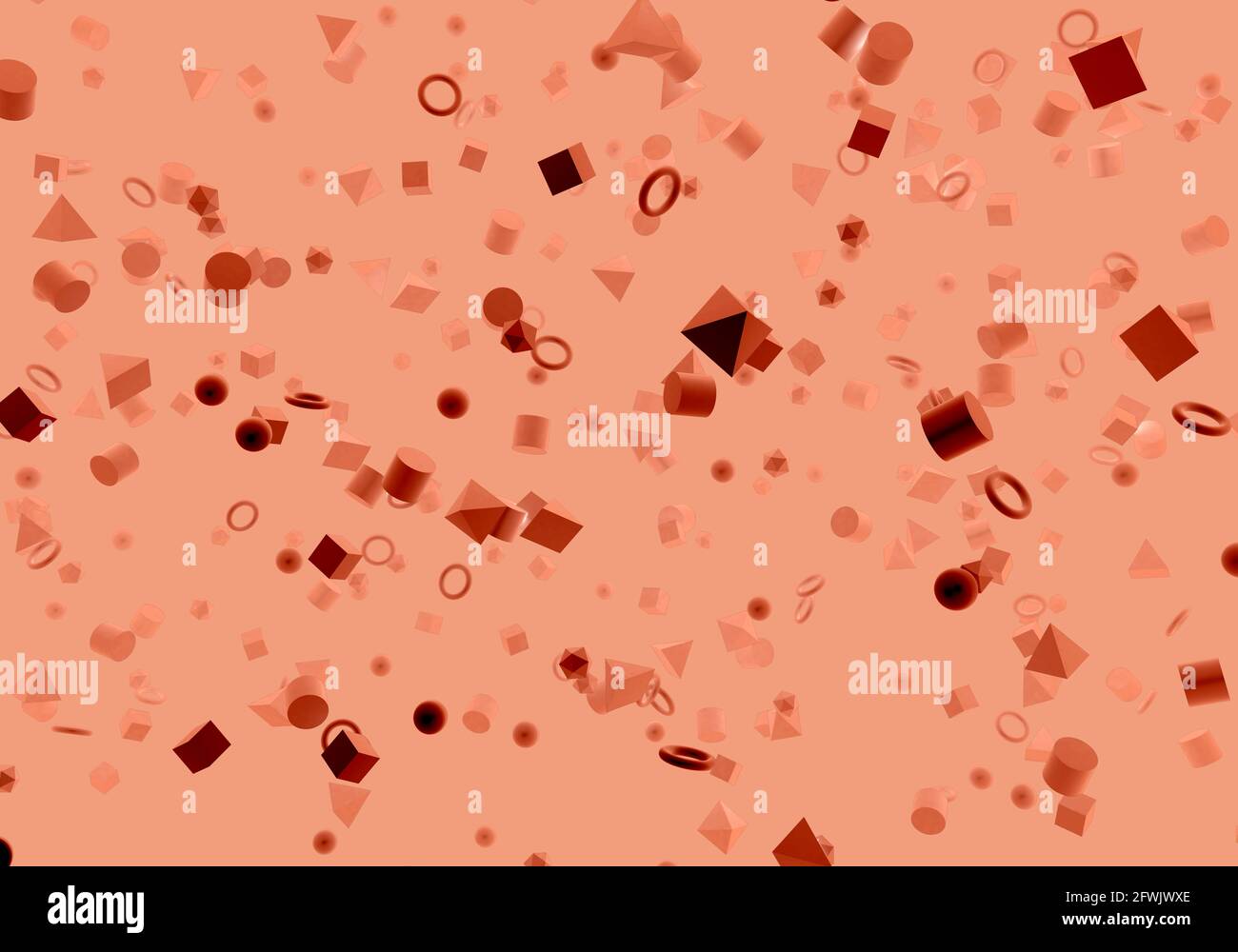 Passaggio a forme geometriche di base - illustrazione 3d Foto Stock