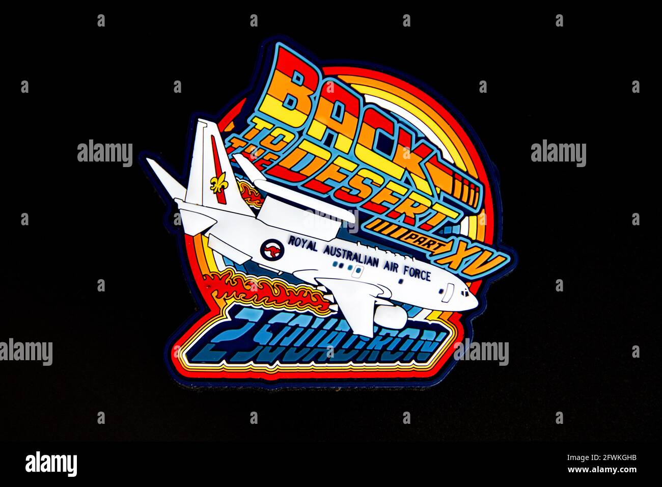 2 Squadron Royal Australian Air Force Back to the Desert Deployment Aircrew Patch, al Udeid AB 2019 Foto Stock