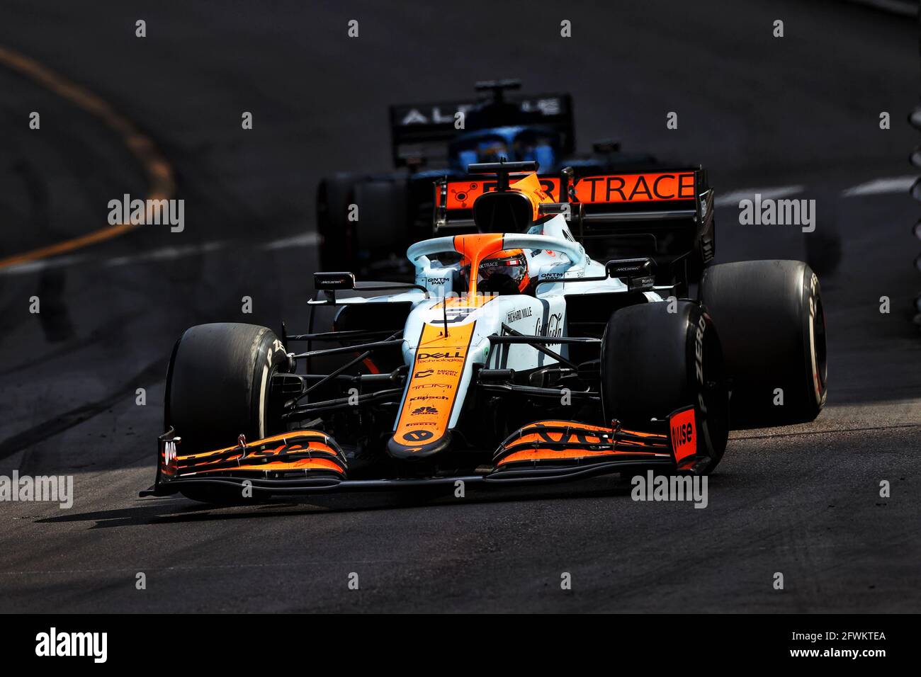 Monte Carlo, Monaco. 23 maggio 2021. Daniel Ricciardo (AUS) McLaren MCL35M. Gran Premio di Monaco, domenica 23 maggio 2021. Monte Carlo, Monaco. Credit: James Moy/Alamy Live News Foto Stock
