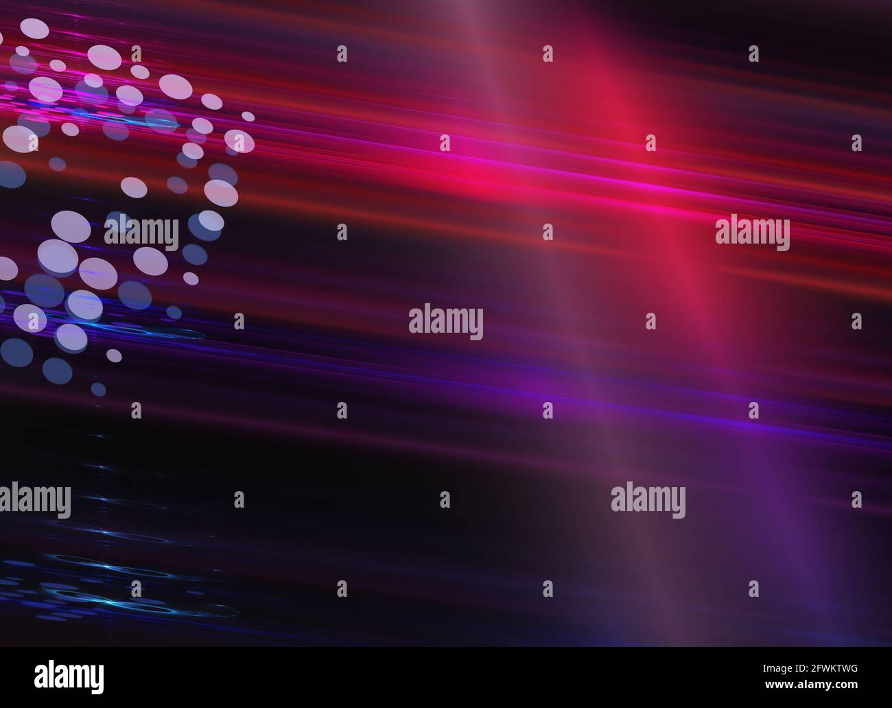 Su sfondo blu, forme d'onda astratte - rendering frattale. Foto Stock