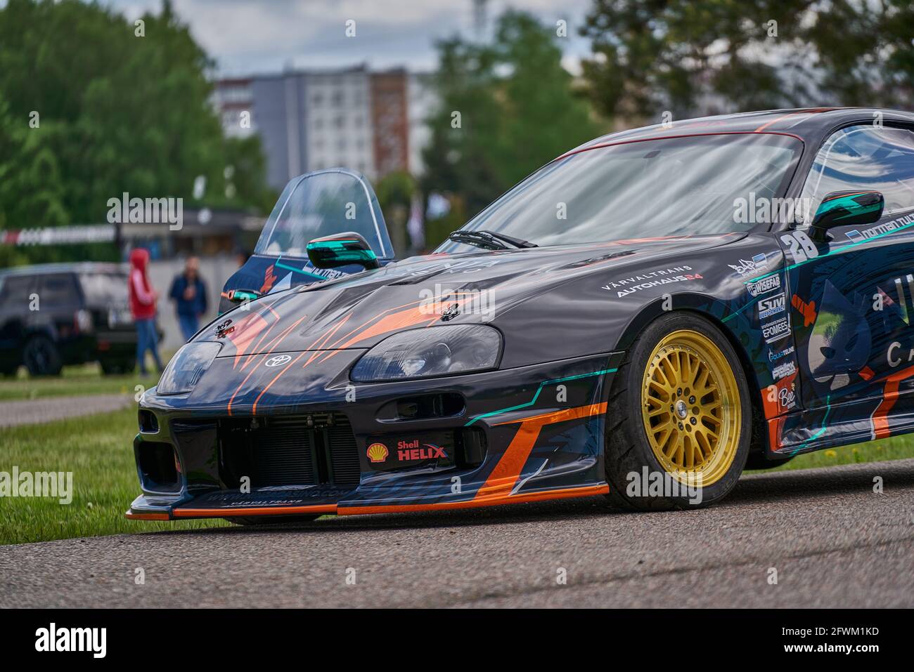 21-05-2021 riga, Lettonia Toyota Supra Drift Car alle strade della città Foto Stock