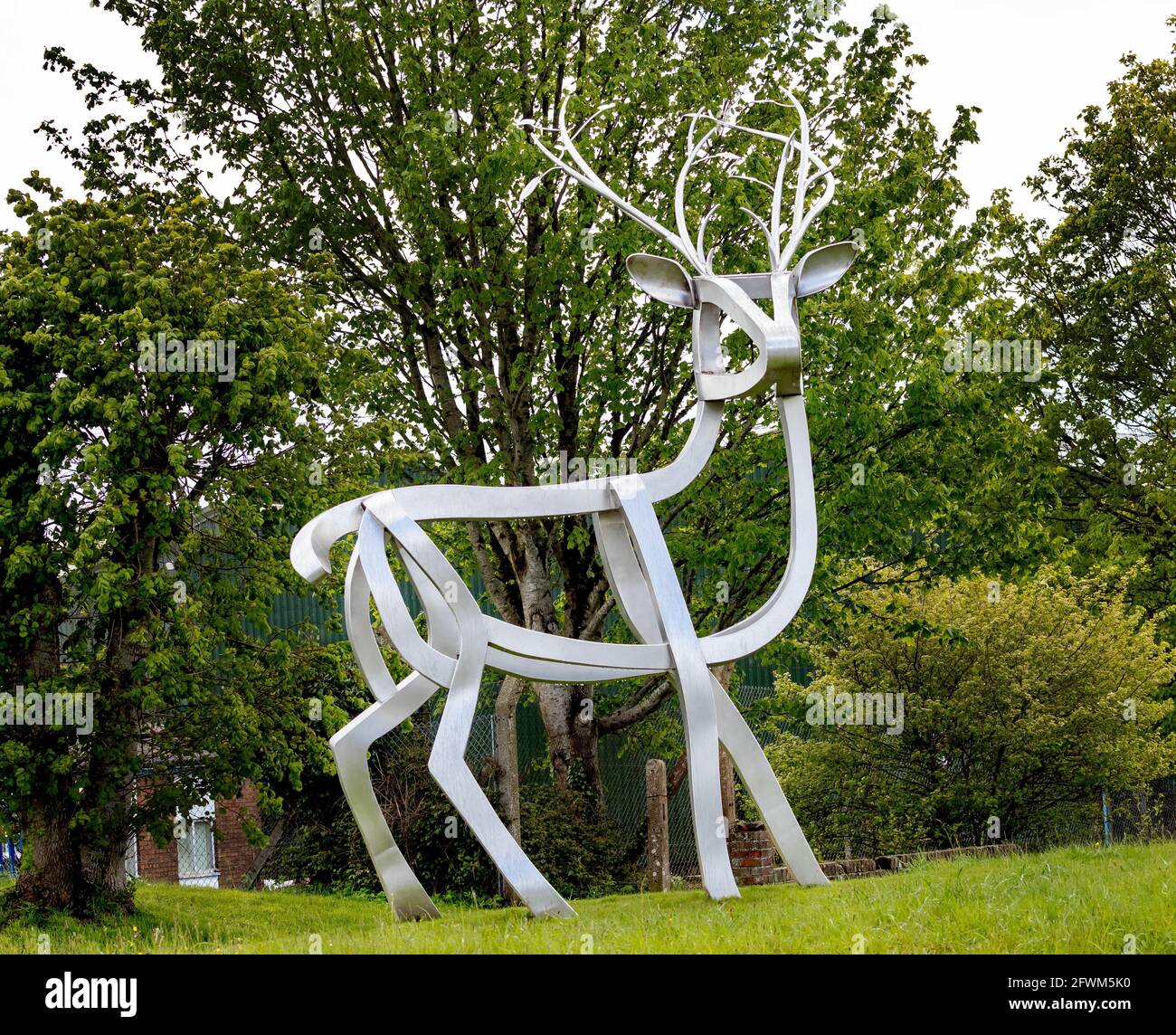 La statua dello Spirito della foresta, Coleford, Foresta di Dean. Foto Stock