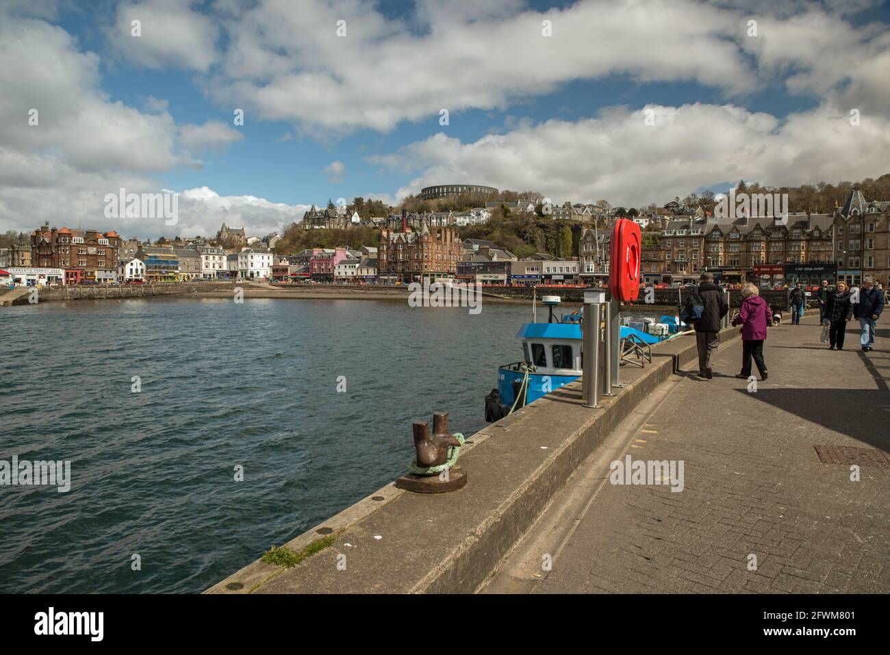 Oban Harbour e Town Scotland UK. Foto Stock