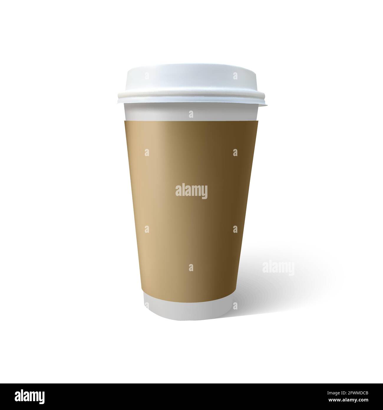 Tazza di caffè mock up isolato su sfondo bianco. EPS 10 Illustrazione Vettoriale