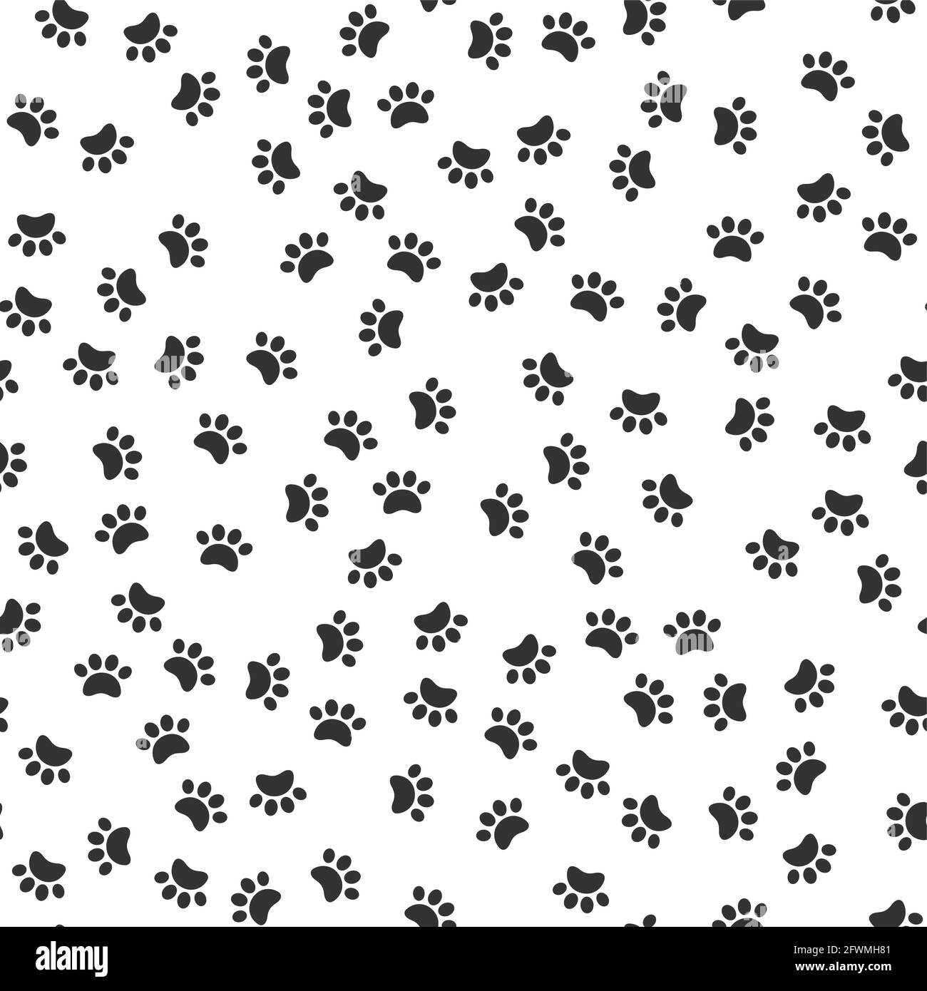 Sfondo con motivo zampa per animali senza cuciture. Footprint dell'illustrazione della carta da parati del cane o del gatto della zampa Illustrazione Vettoriale