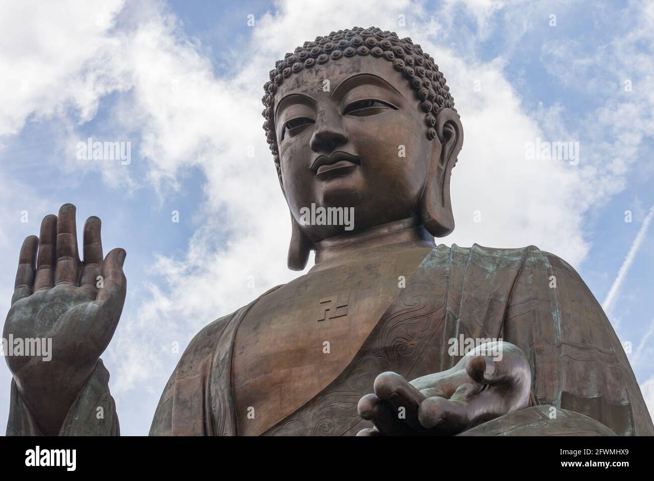 Buddha di Tian Tan a Ngong Ping, Isola di Lantau, Hong Kong, RPC. Foto Stock