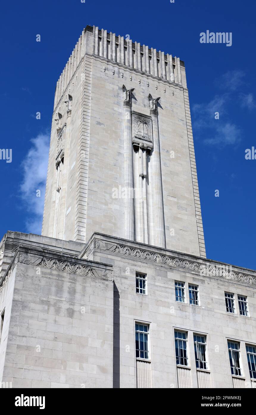 Architettura art deco a Liverpool Foto Stock