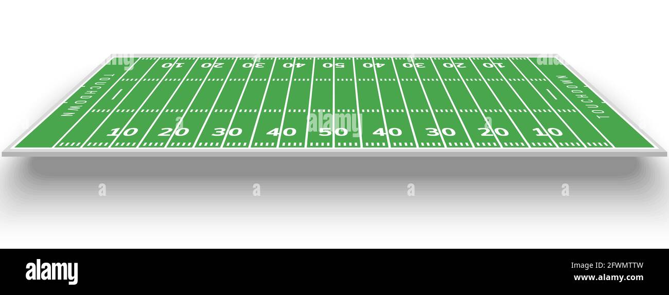 Campo di calcio americano sfondo. Illustrazione del campo di erba dello stadio di rugby Illustrazione Vettoriale