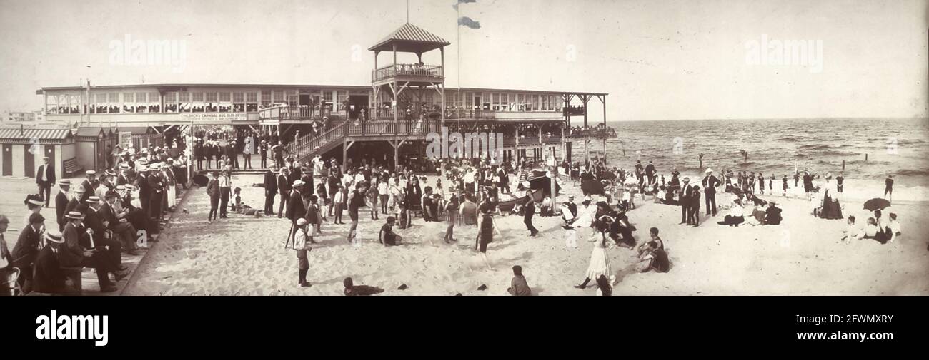 Padiglione balneare Bradley, Asbury Park, NJ, circa 1902 Foto Stock