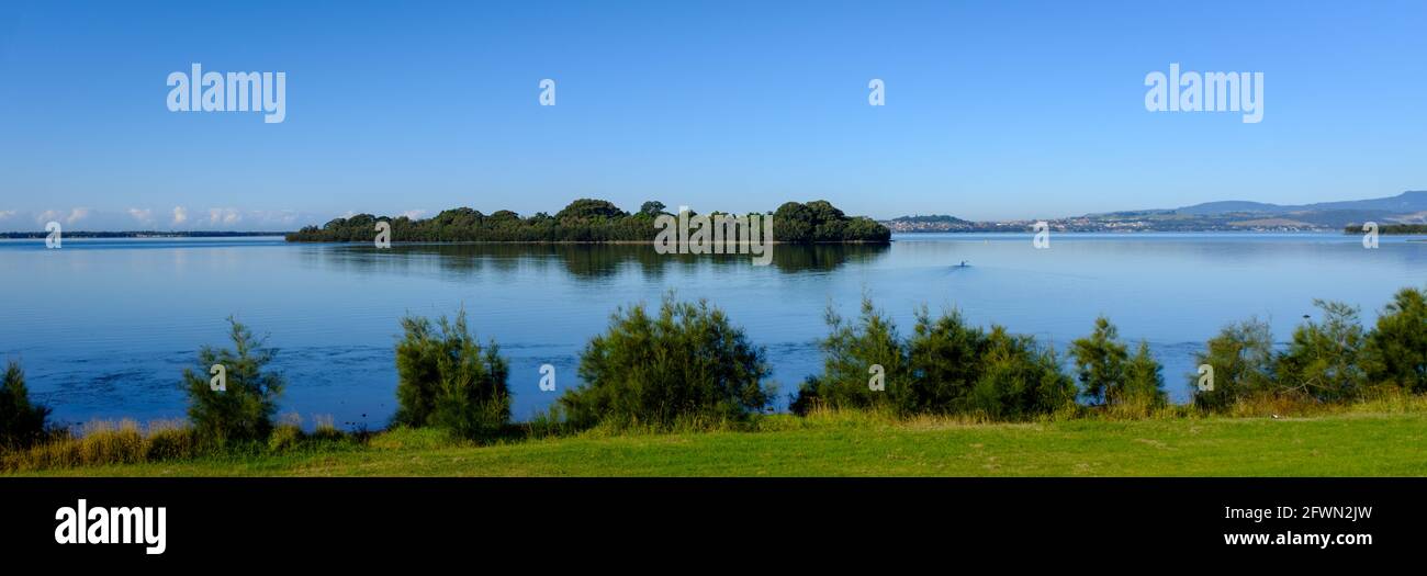 Una tranquilla mattina Lago Illawarra NSW Australia Foto Stock