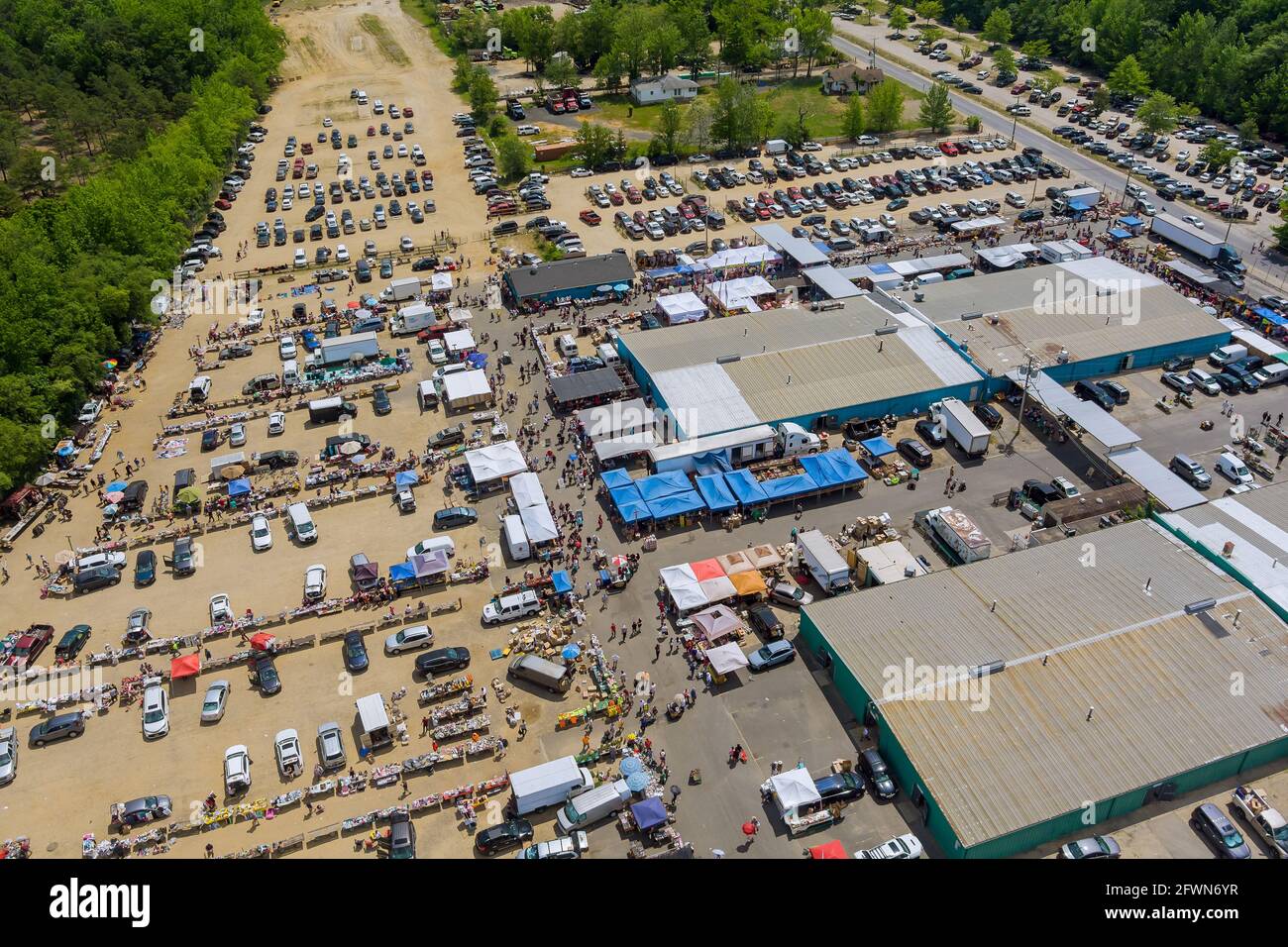 Vista aerea dell'Englishtown i migliori mercati delle pulci NJ STATI UNITI Foto Stock