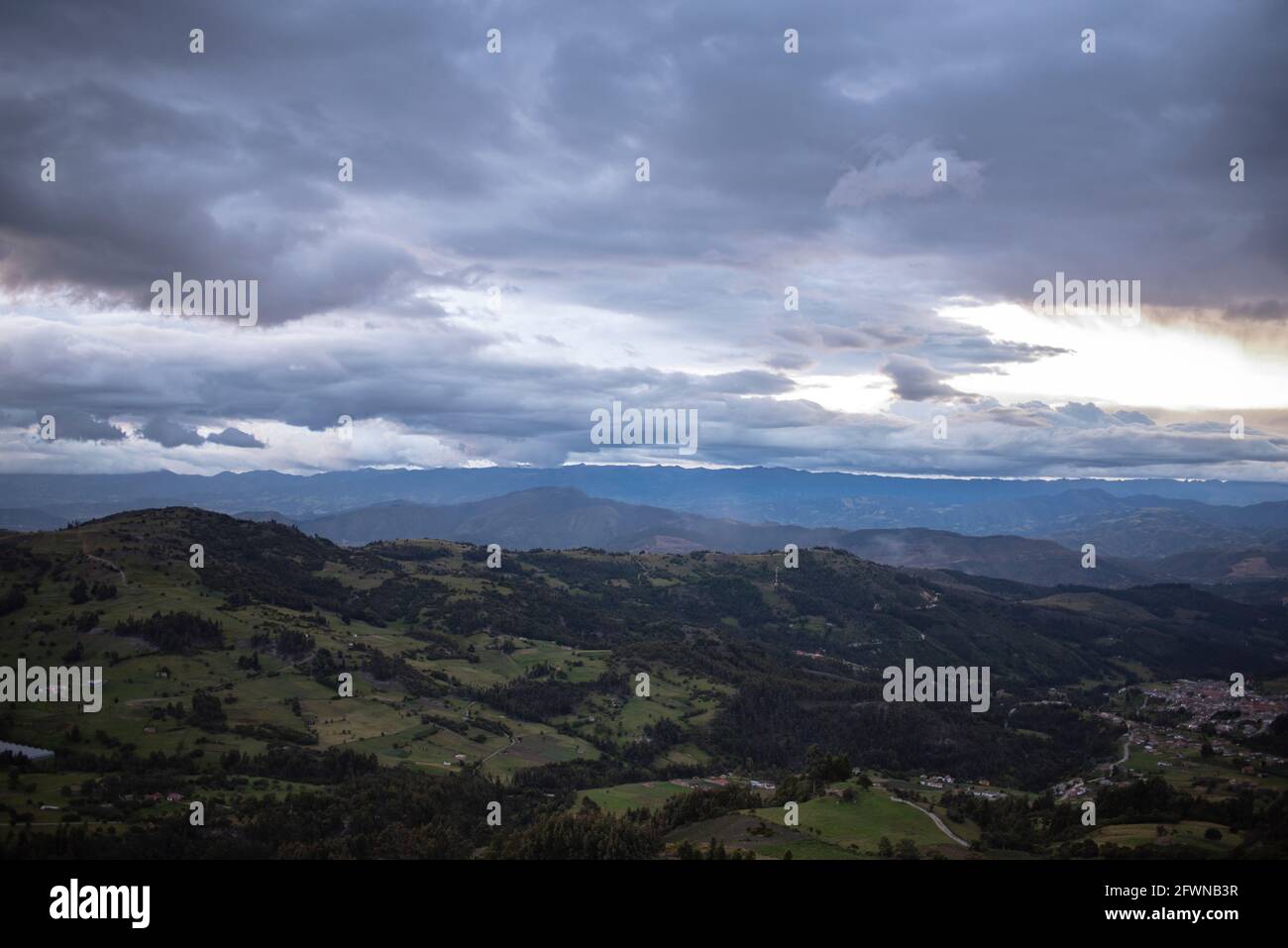 Boyaca, Colombia. Vista sulla campagna intorno a Mongui Foto Stock