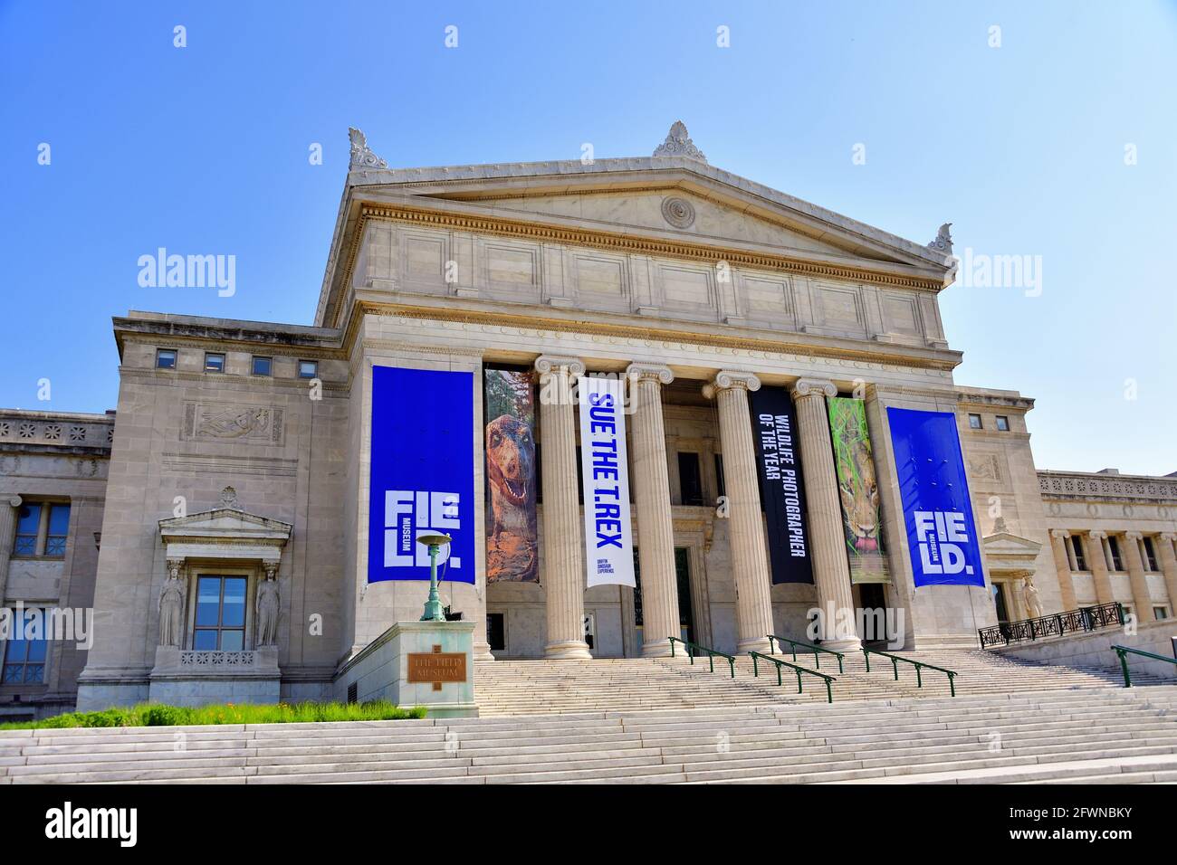 Chicago, Illinois, Stati Uniti d'America. Il campo Museo di Storia Naturale si trova a ovest di Chicago al Museum Campus appena a sud del loop. Foto Stock