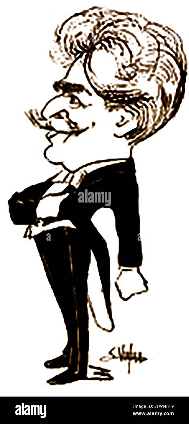 1919 cartoni animati di personaggi famosi del tempo di Giovanni Viafora (USA) - NAHAN FRANCO / FRANKO (1861-1930) violinista americano , direttore e concertista) da un libro di caricature satiriche di Giovanni Viafo. Suo fratello Sam era anche violinista e direttore . Foto Stock