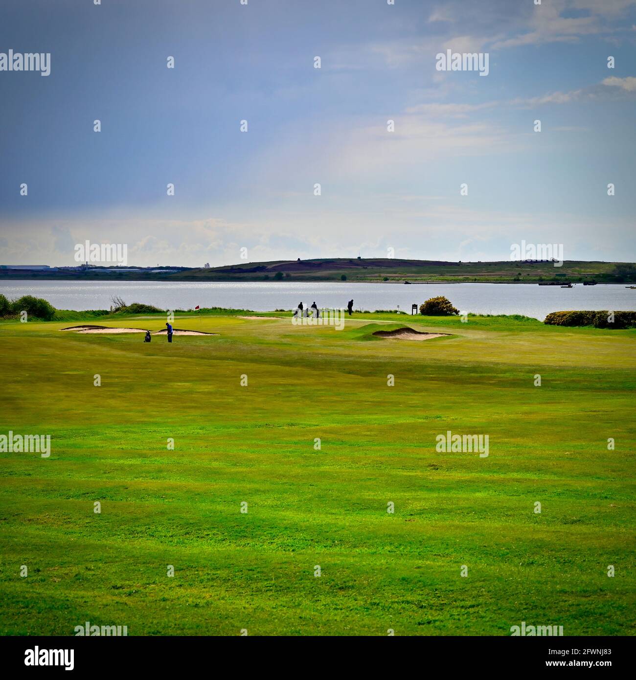 Golf club Knott End sulle rive del fiume Wyre Foto Stock