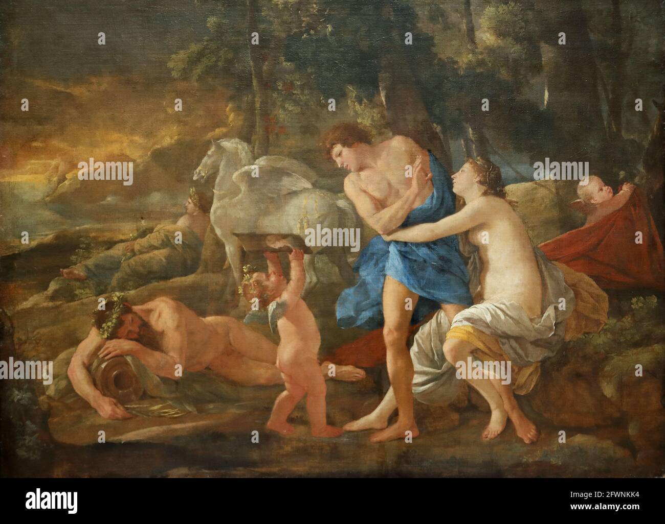 Cephalus e Aurora di Nicolas Poussin, barocca francese, alla National Gallery di Londra, Regno Unito Foto Stock