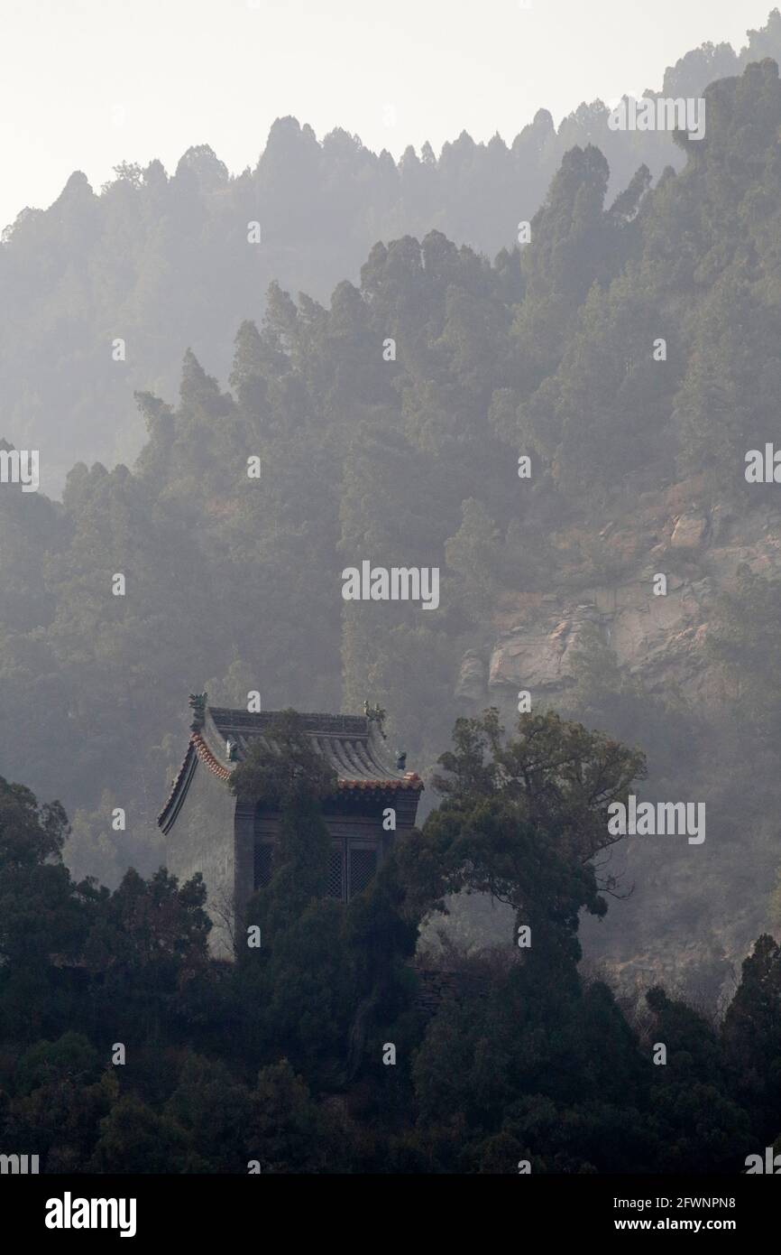 Parte del tempio di Xuanzhong, vicino a Jiaocheng, provincia di Shanxi, Cina settentrionale 6 novembre 2012 Foto Stock