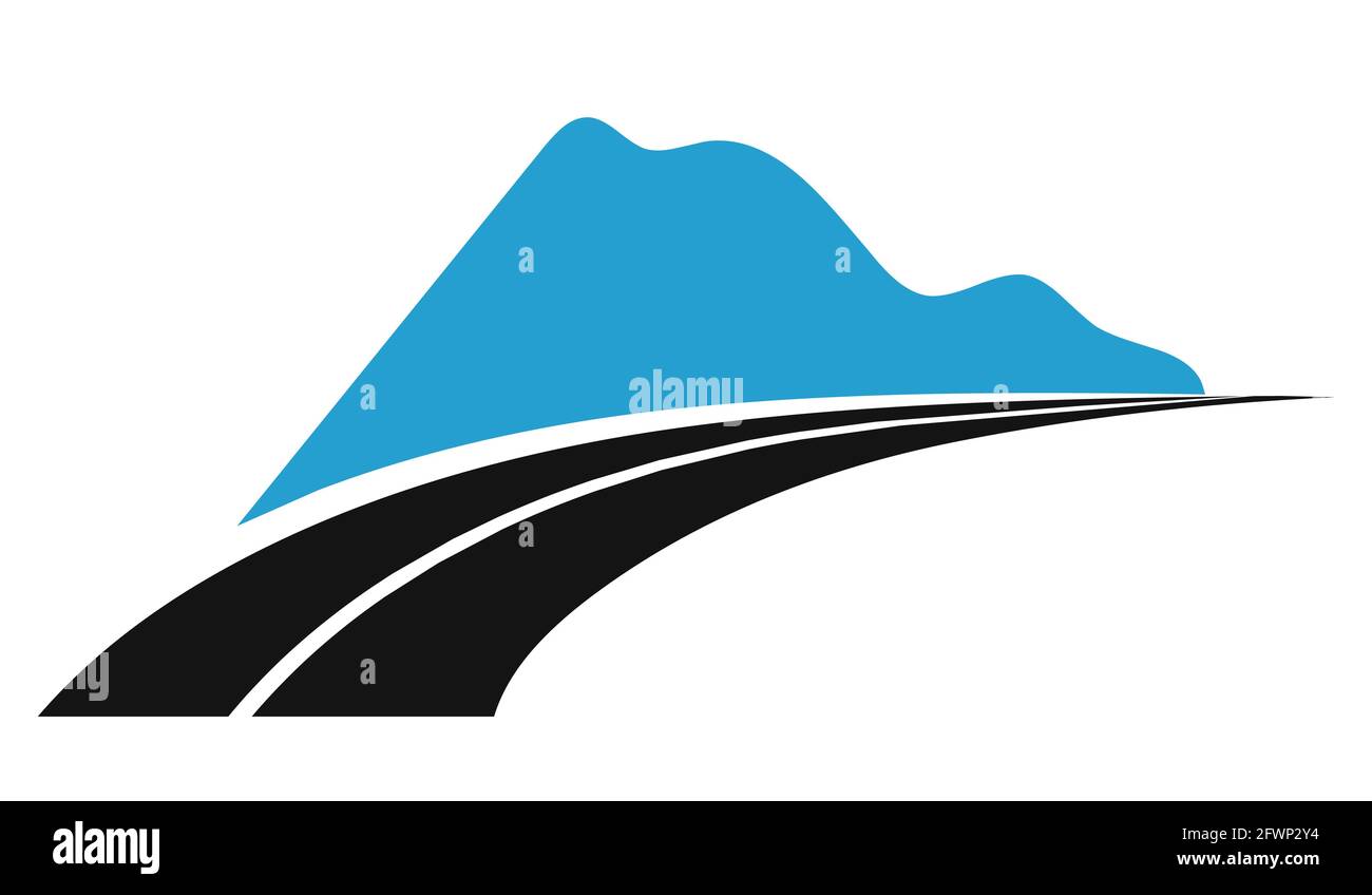 Illustrazione del logo Mountain and Road Vector Illustrazione Vettoriale