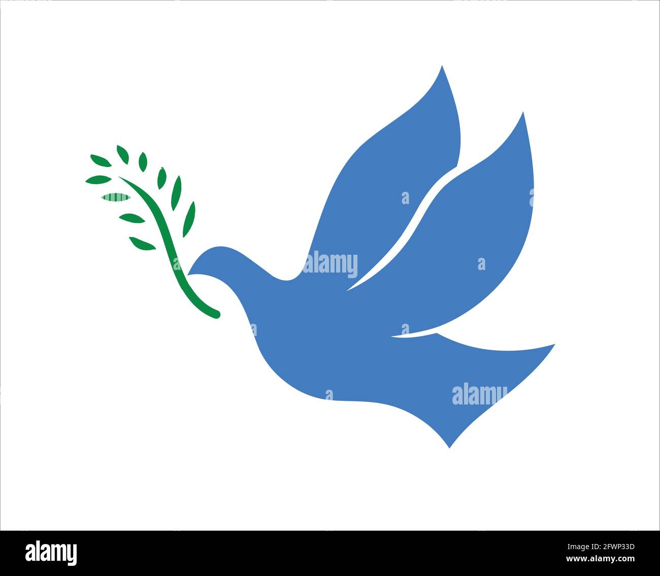 Figura vettoriale silhouette blu Peace Dove Illustrazione Vettoriale