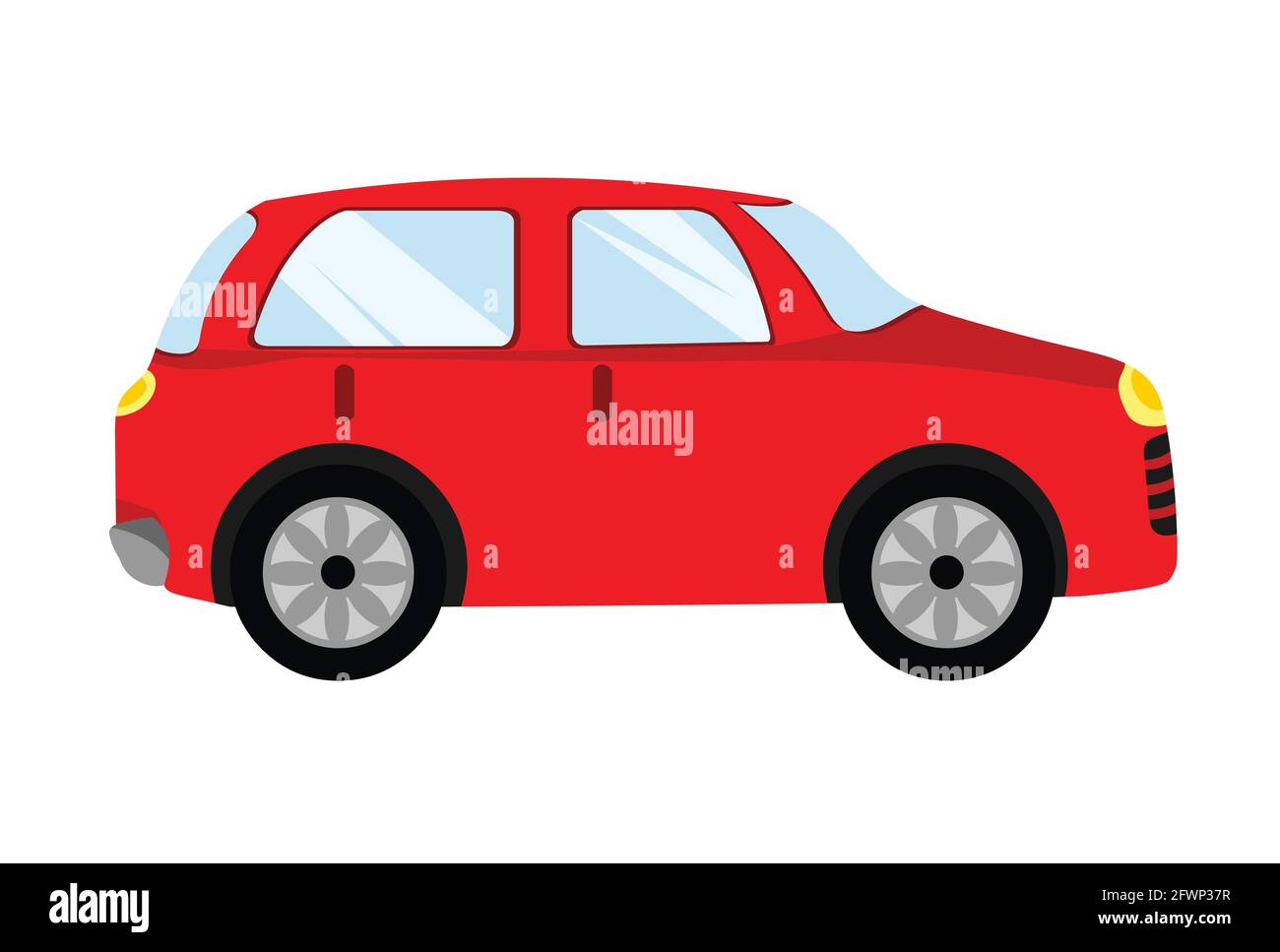 Vettore icona logo auto rosso isolato su sfondo bianco Illustrazione Vettoriale