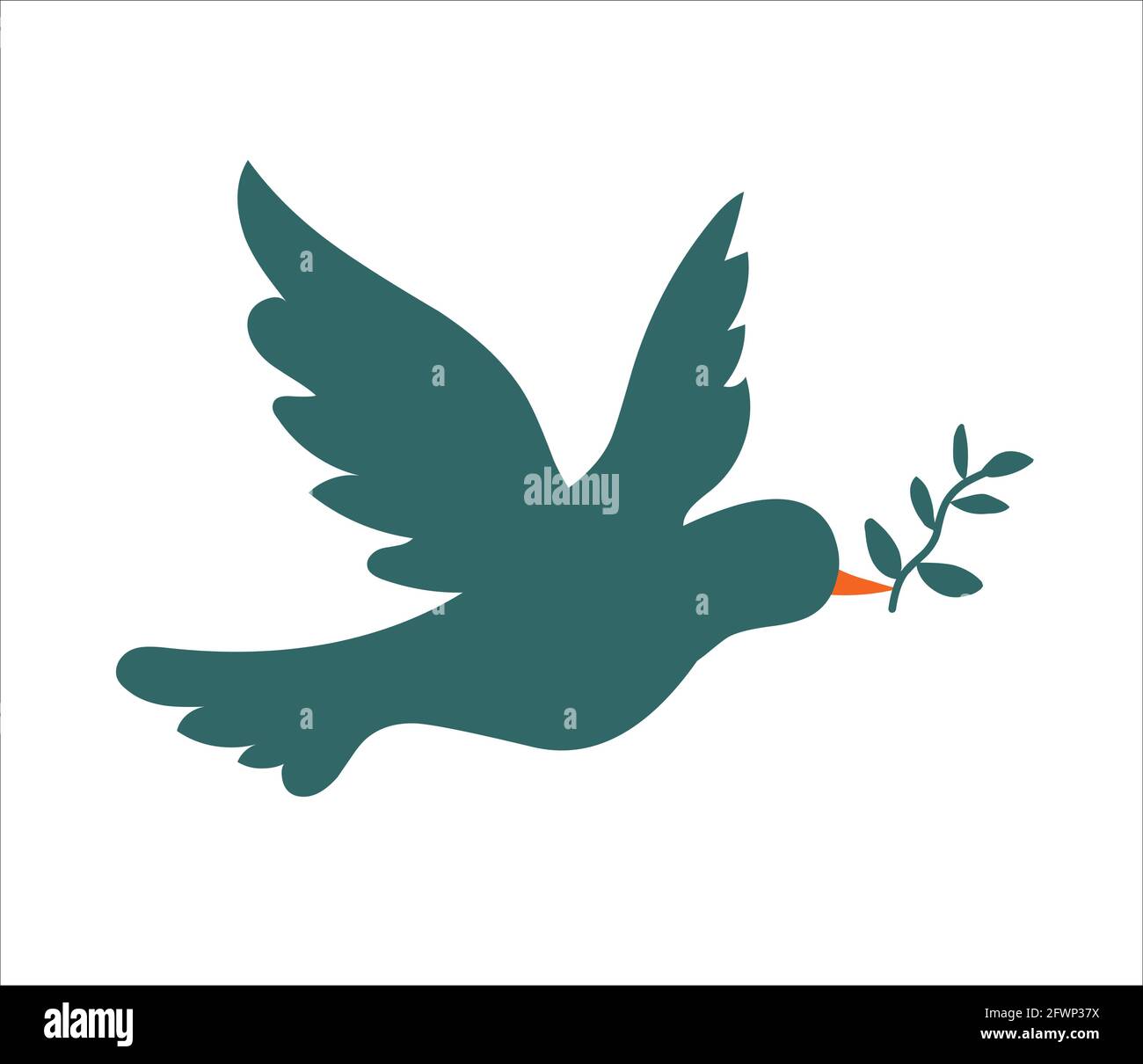 Paece colomba isolata su sfondo bianco illustrazione vettoriale Illustrazione Vettoriale