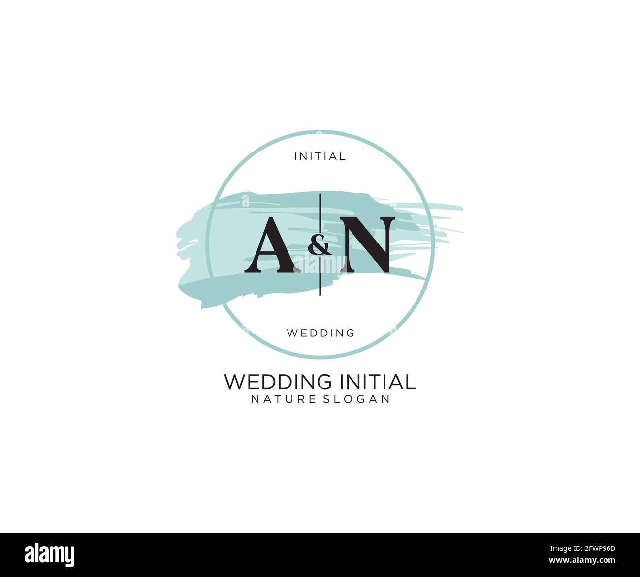 UN logo iniziale Letter Beauty Vector, logo manoscritto di firma iniziale, matrimonio, moda, gioielli, boutique, floreale e botanico con t creativo Illustrazione Vettoriale