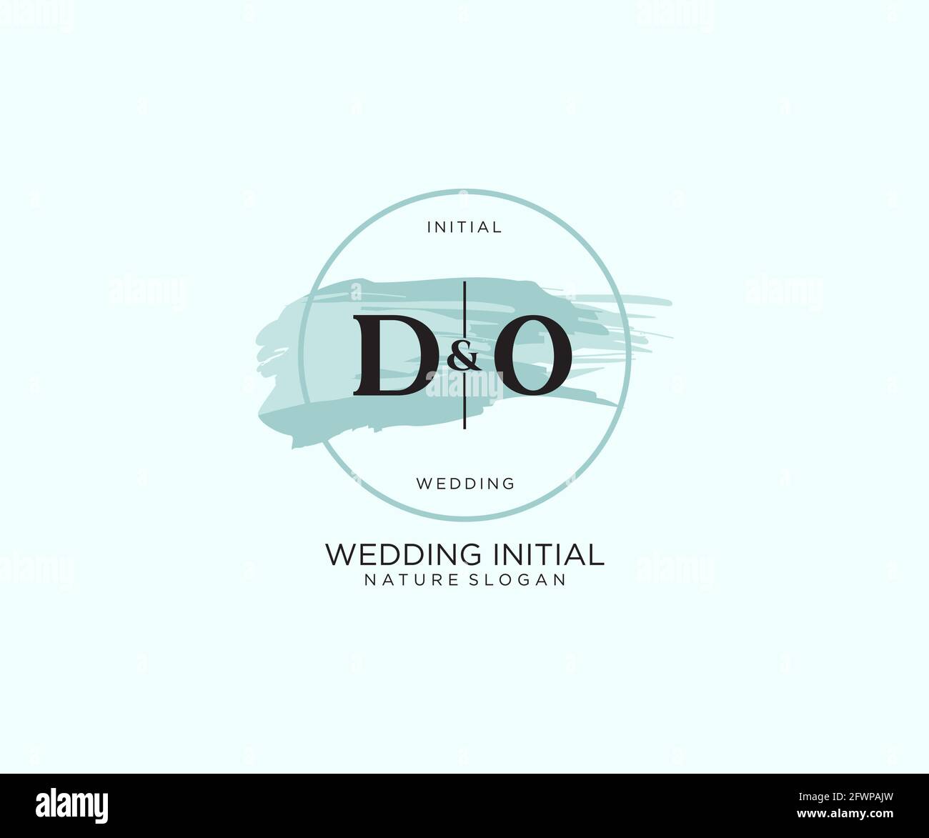 DO Letter Beauty Vector primo logo, calligrafia logo della firma iniziale, matrimonio, moda, gioielli, boutique, floreale e botanico con t creativo Illustrazione Vettoriale