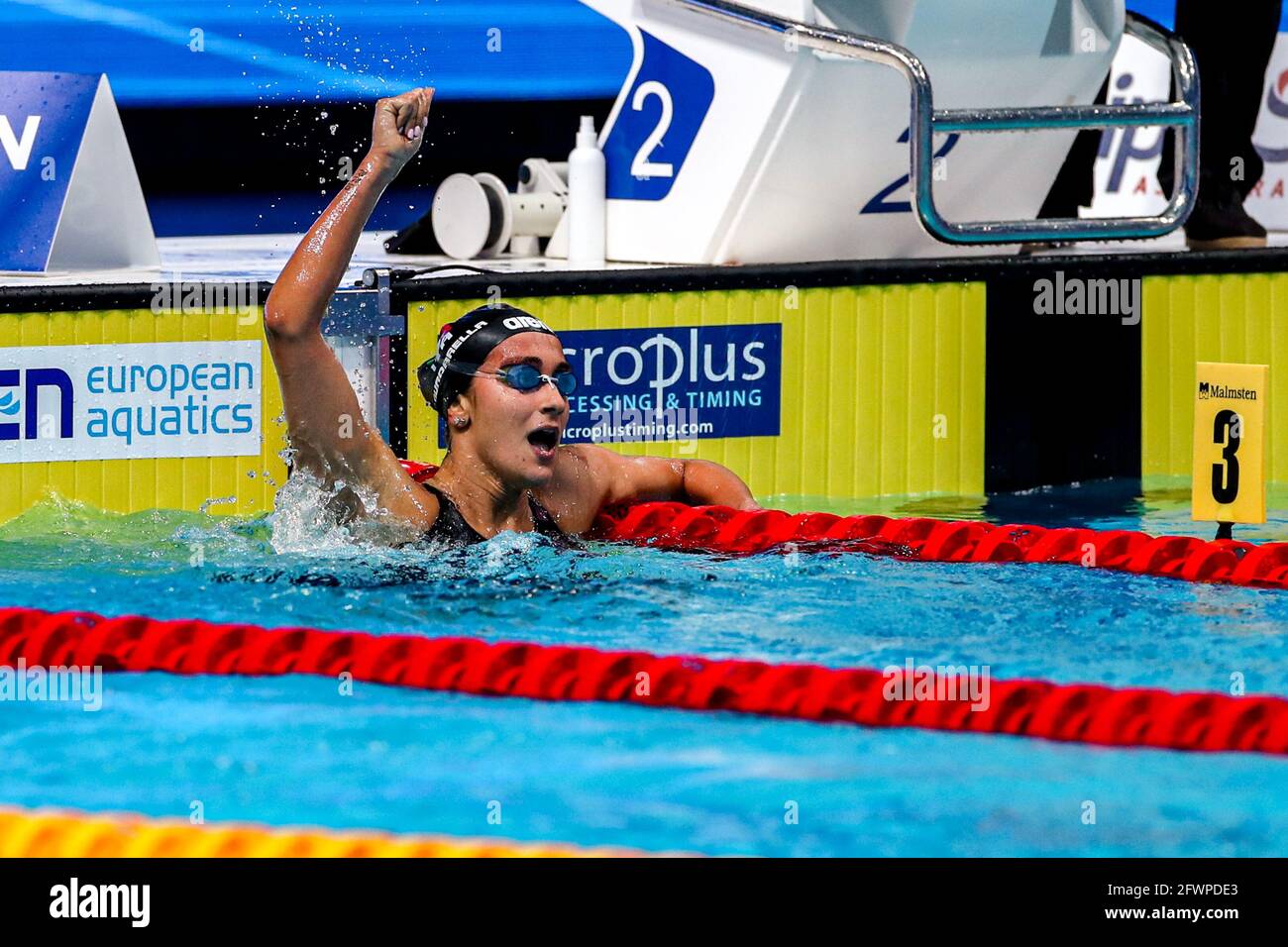 BUDAPEST, UNGHERIA - MAGGIO 23: Simona Quadarella d'Italia vincitrice della  medaglia d'oro alla finale di Freestyle Women 400m durante la LEN European  Aquatics Cha Foto stock - Alamy
