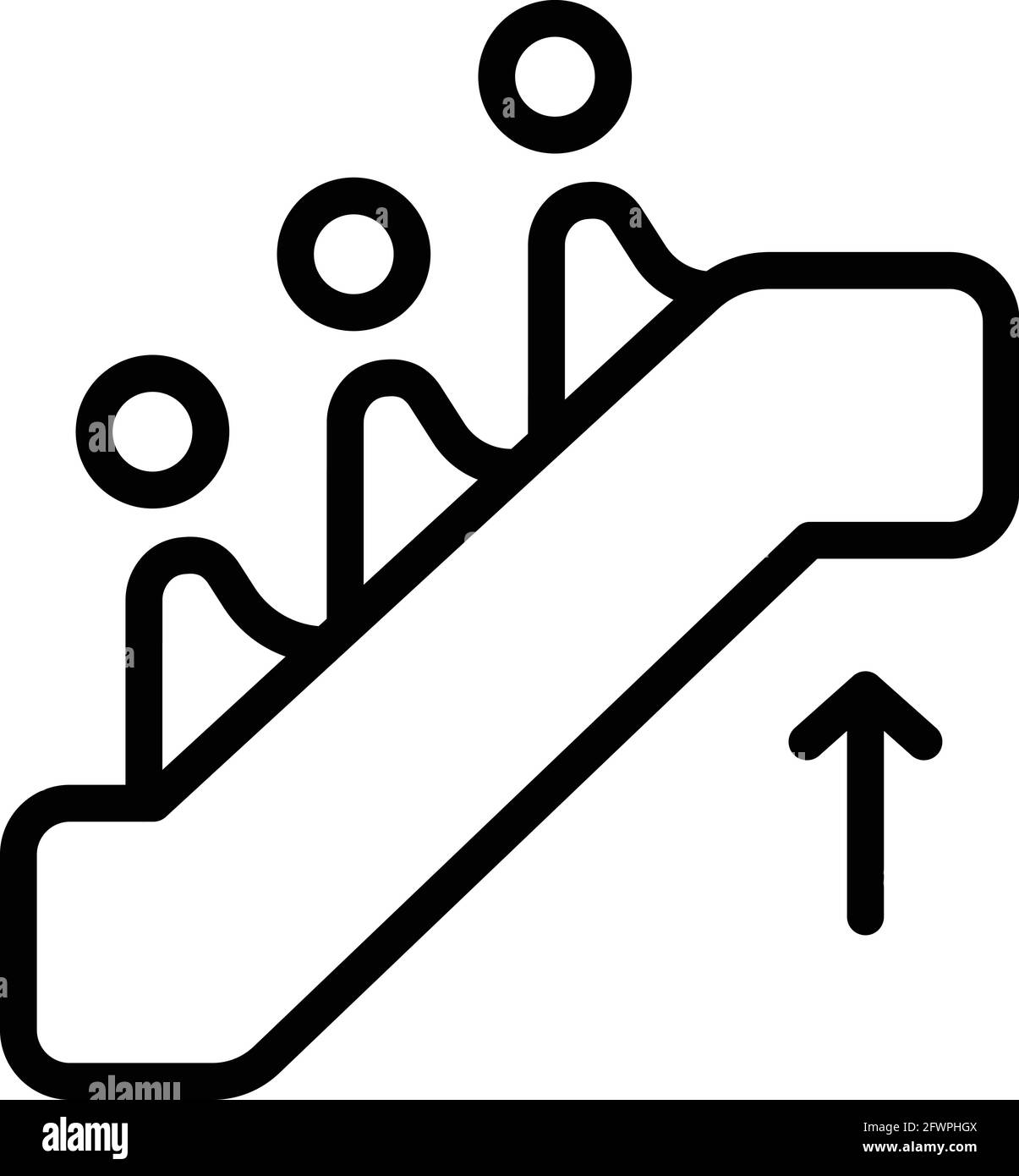 Icona scale mobili. Outline Escalator scale icona vettoriale per il web design isolato su sfondo bianco Illustrazione Vettoriale