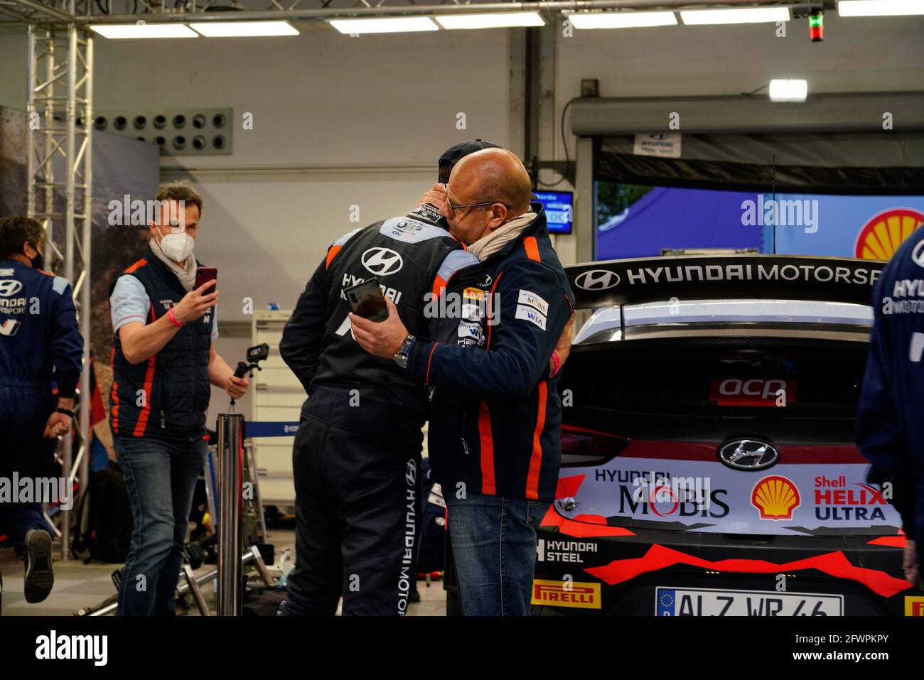 SORDO Dani (ESP), HYUNDAI I20 Coupe WRC, ritratto, ADAMO Andrea, Hyundai Motorsport Team Principal ritratto durante il Rally del Portogallo 2021, 4° round del FIA WRC 2021, Campionato Mondiale Rally FIA, dal 20 al 23 maggio 2021 a Matosinhos, Portogallo - Foto Paulo Maria / DPPI / LiveMedia Foto Stock