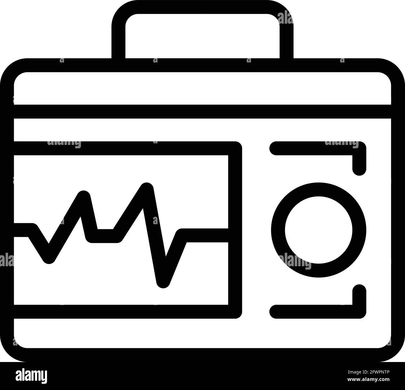 Visualizza icona defibrillatore. Icona vettoriale del defibrillatore Outline Display per la progettazione Web isolata su sfondo bianco Illustrazione Vettoriale
